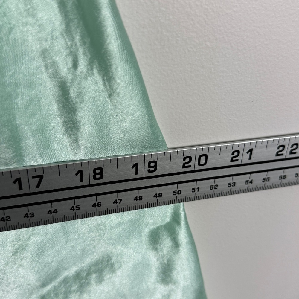 Aritzia‎ Babaton Slip Satin Skirt Mint Green Size 8 Elastic Waist Bias Cut Midi - Picture 8 of 11